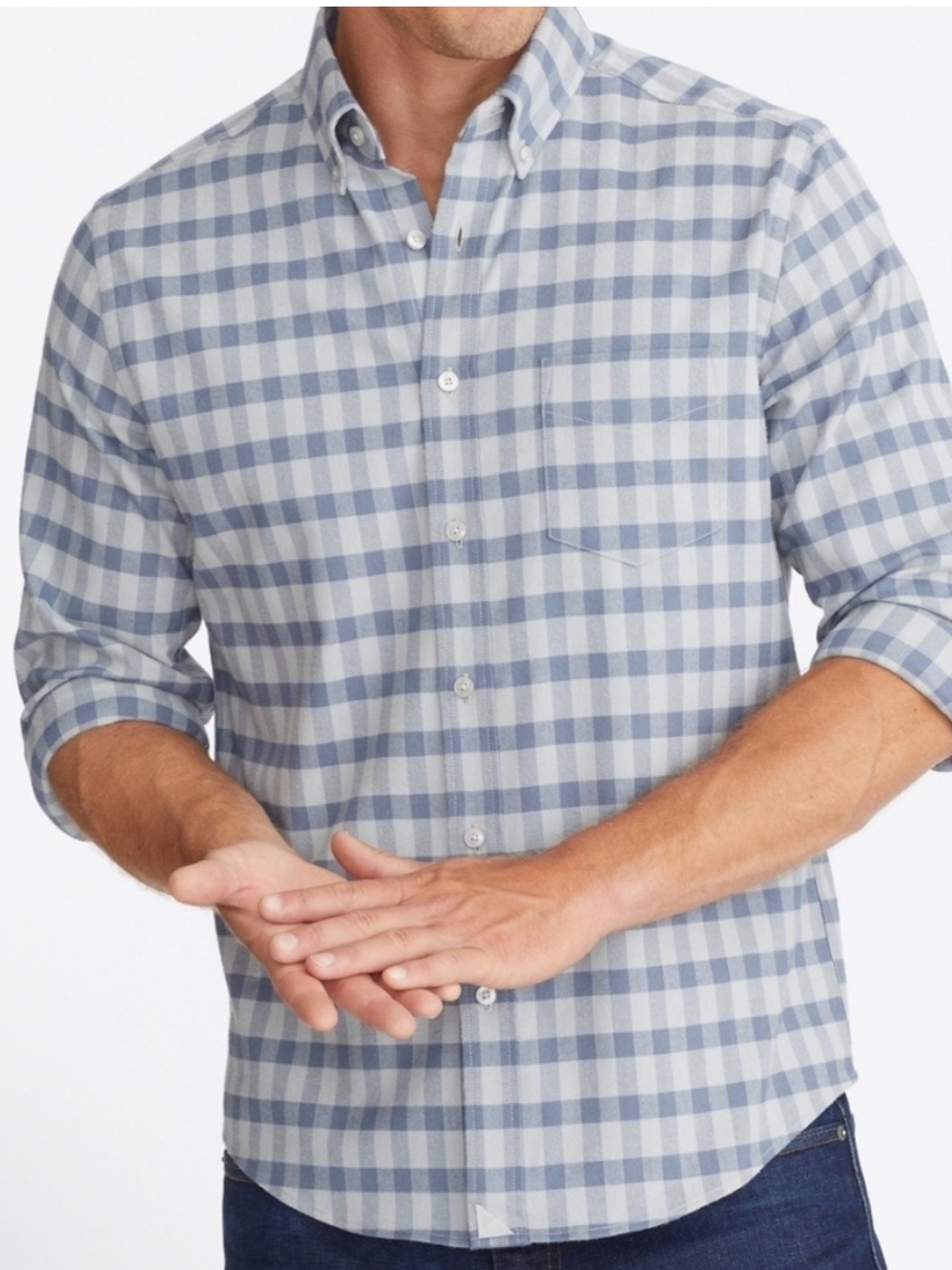 UntuckIt Archie plaid button up shirt men’s size M blue